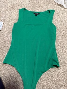 New Look Petite Bright Green Square Neck Bodysuit